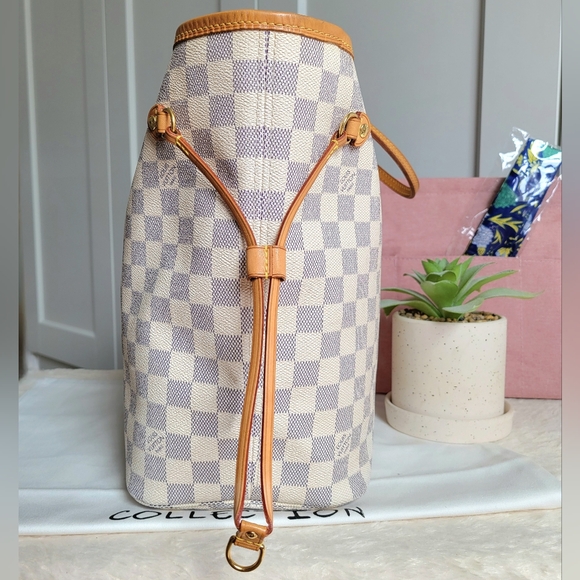 🍁 LOUIS VUITTON Neverfull Mm Damier AZUR Tote Bag - Picture 12 of 16